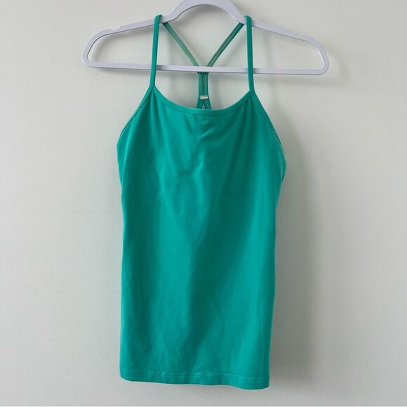 Lululemon Power Y Tank size 8 blue green racerback yoga Pilates gym workout - Picture 1 of 4